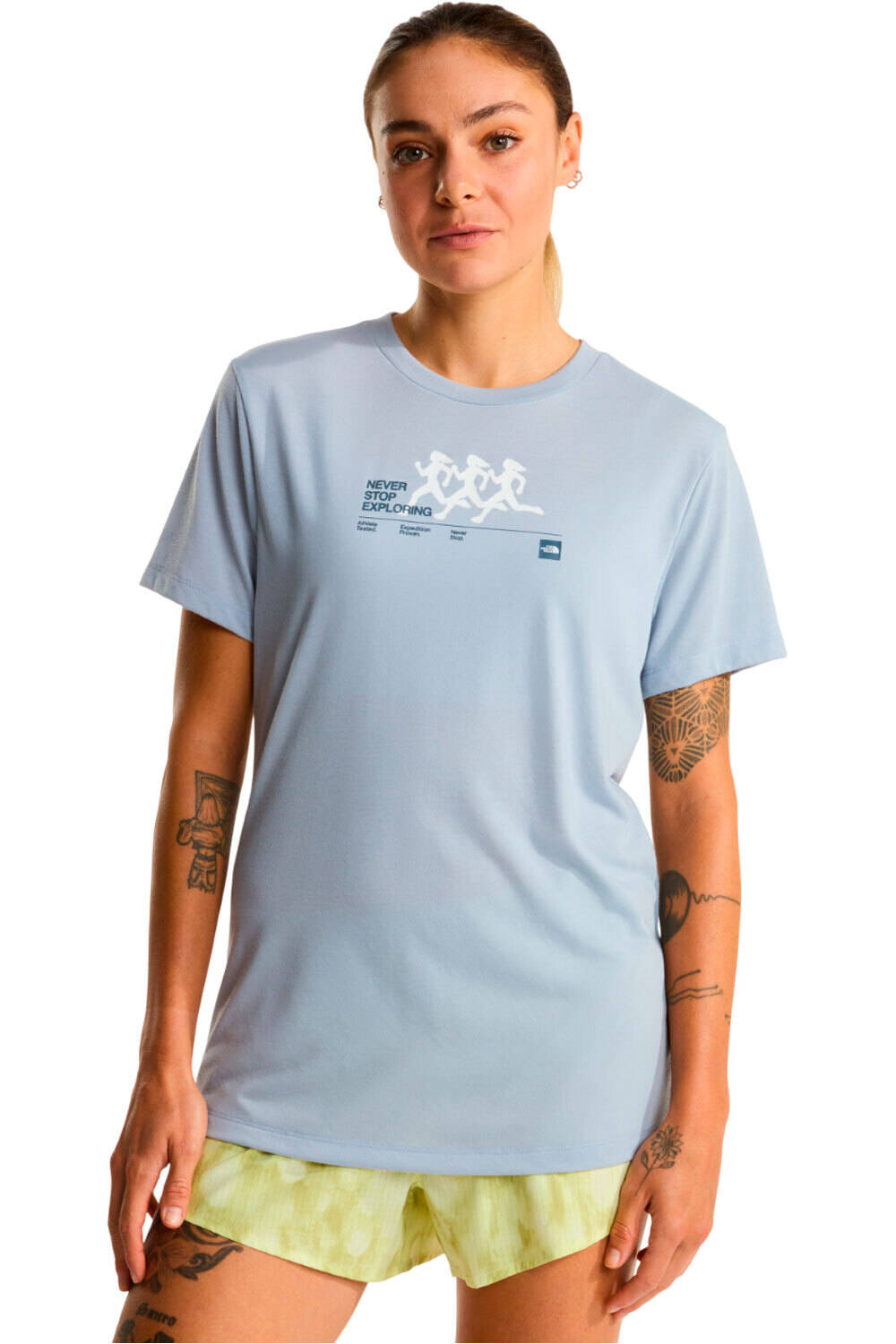 The North Face camiseta montaña manga corta mujer W BITMAP SILHOUETTE SHORT SLEEVES TEE-GR vista frontal