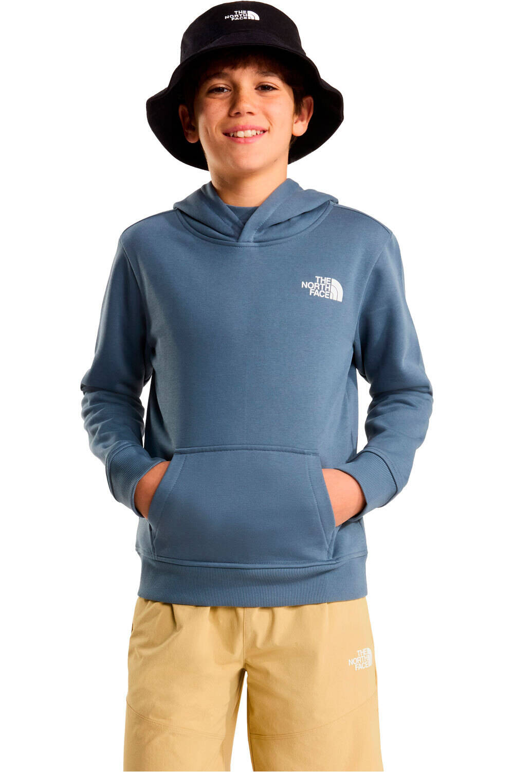 The North Face camiseta montaña manga larga niño TEEN BOX NSE REGULAR HOODIE vista frontal