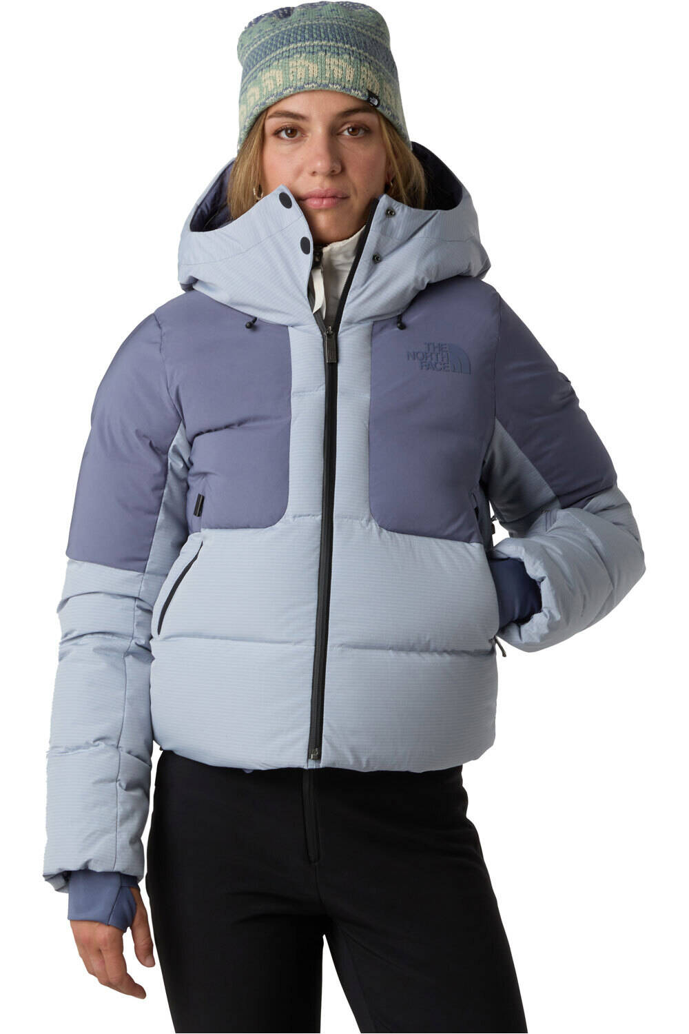 The North Face chaqueta esquí mujer W COLD SPELL CROPPED DOWN JACKET GR vista frontal