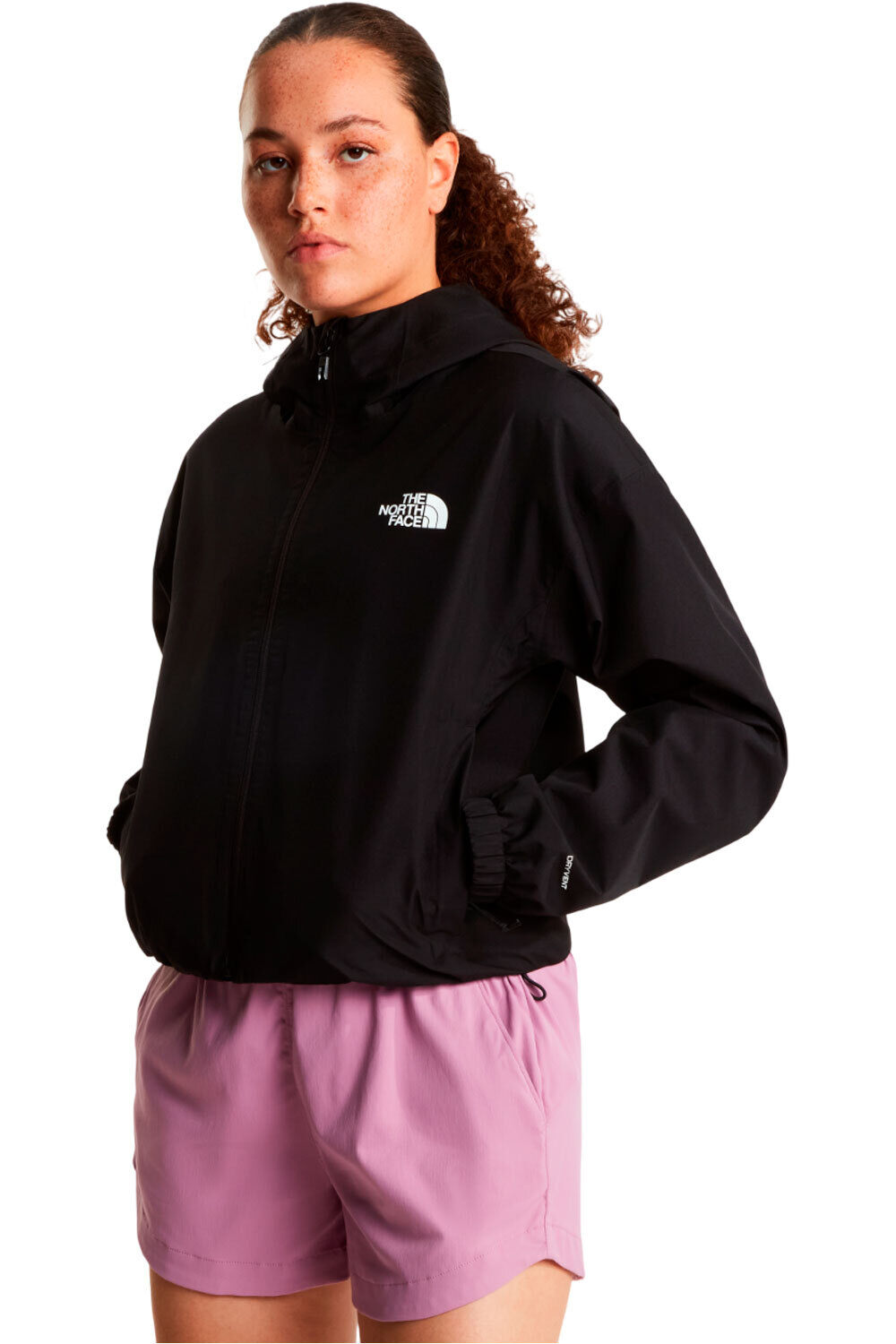The North Face chaqueta impermeable mujer W QUEST MONO CROPPED  JACKET vista frontal