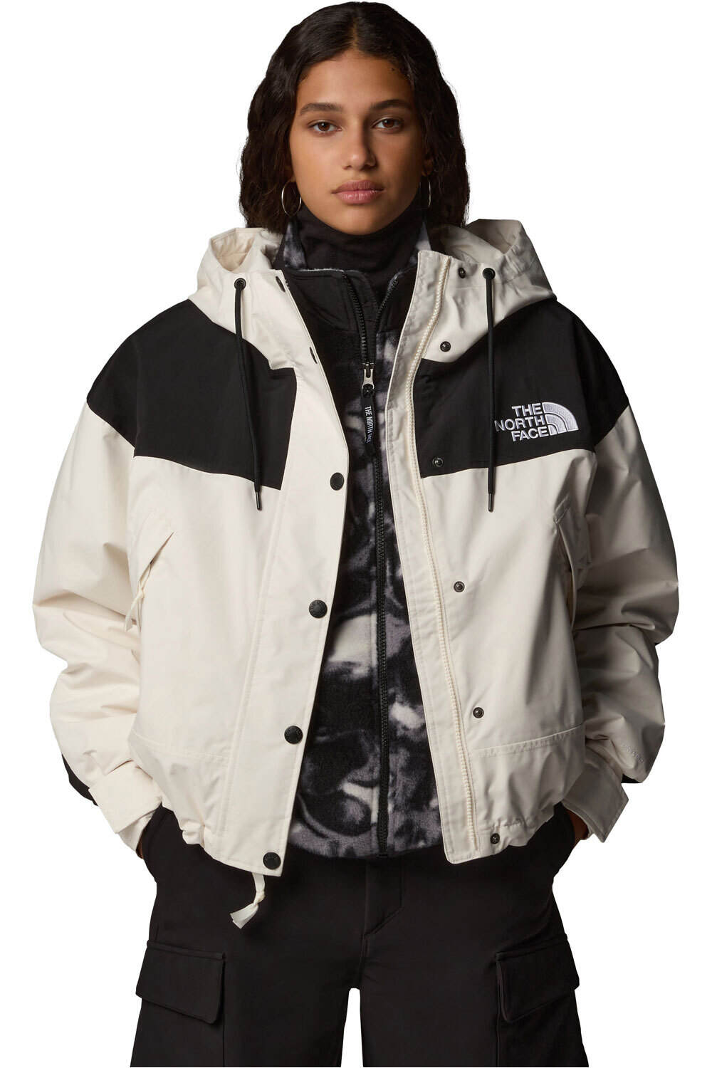 The North Face chaqueta impermeable mujer W REIGN ON JACKET vista detalle