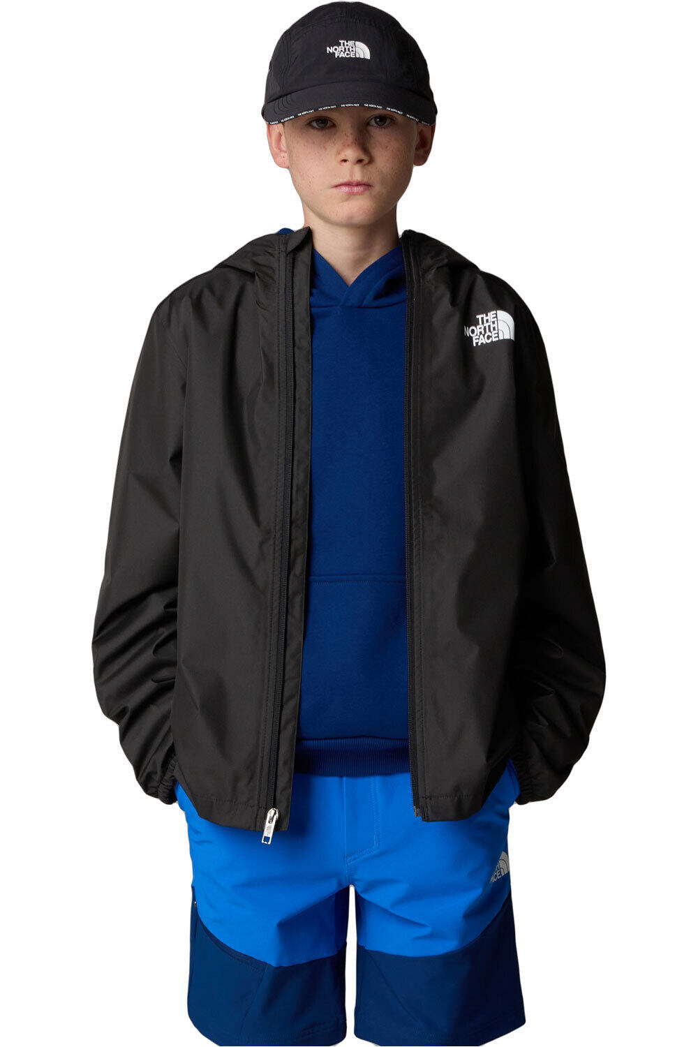 The North Face chaqueta impermeable niño TEEN ZIPLINE RAIN JACKET vista frontal