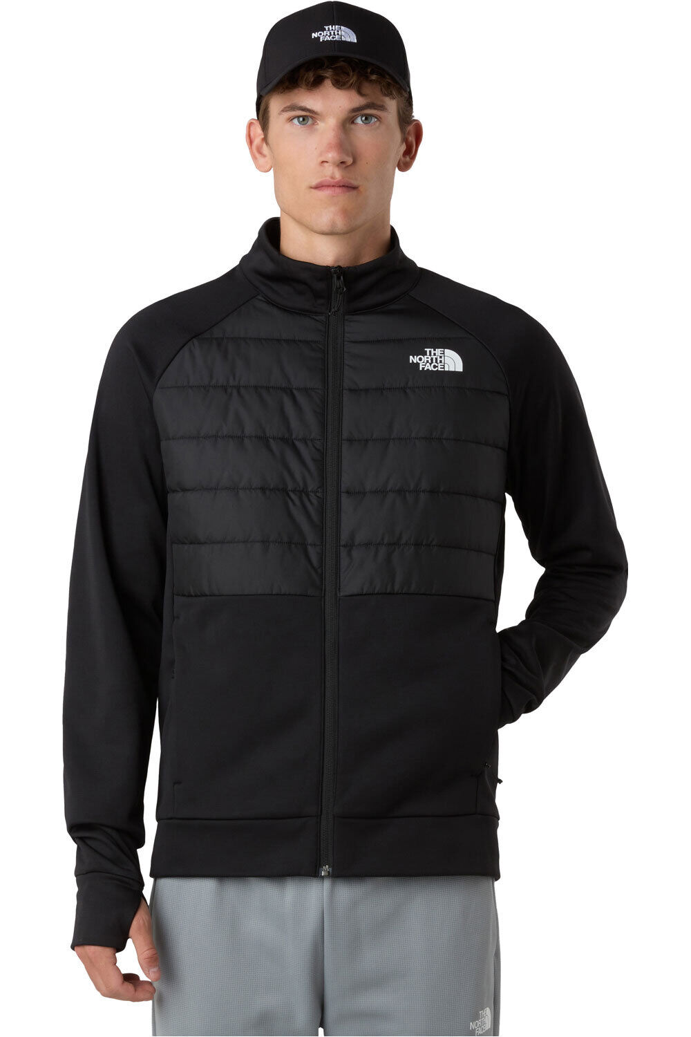 The North Face chaqueta outdoor hombre M REAXION 2.0 FLEECE HYBRID FULL ZIP JAC vista frontal