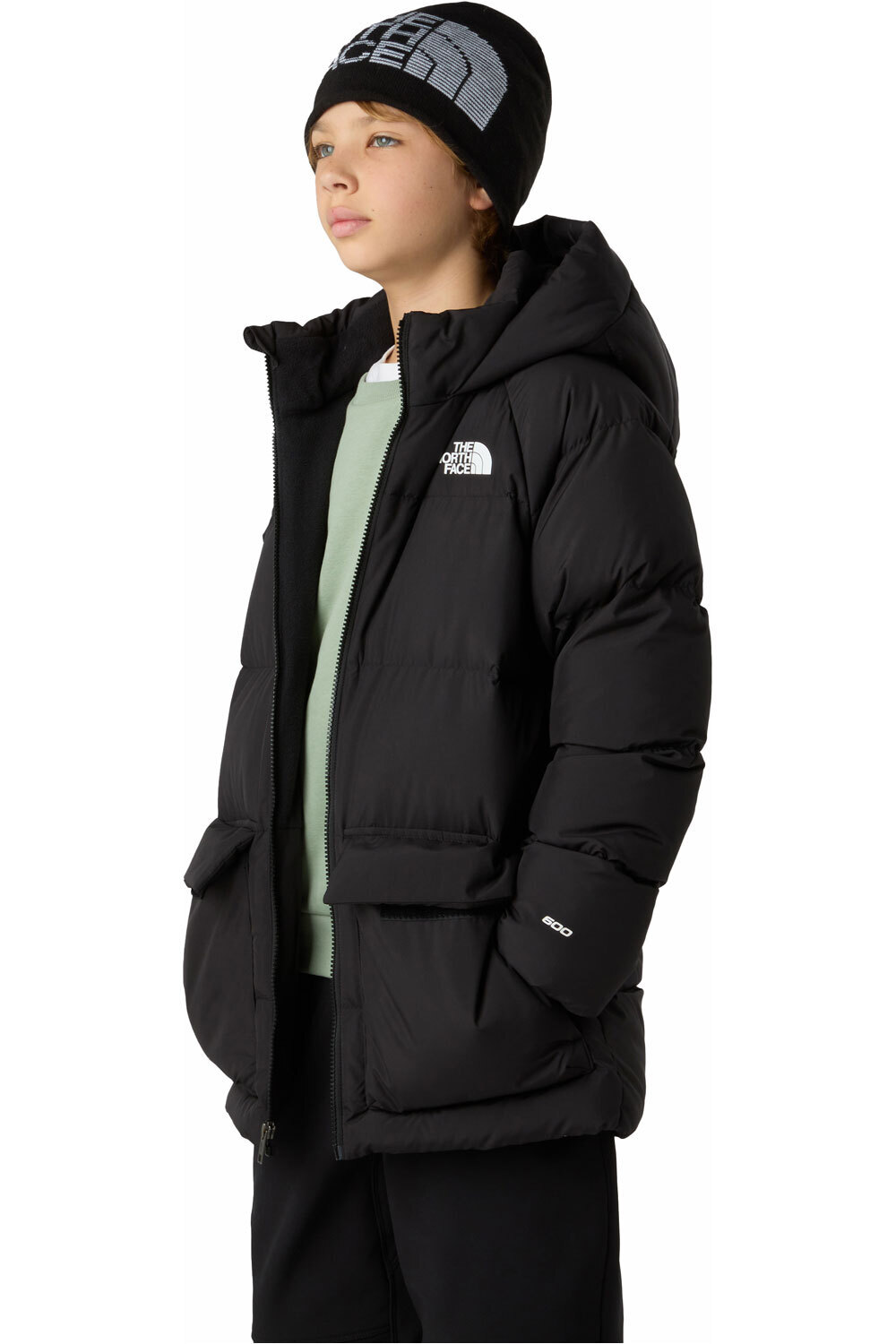 The North Face chaqueta outdoor niño TEEN NORTH DOWN FLEECE LINED SHORT PARKA vista frontal