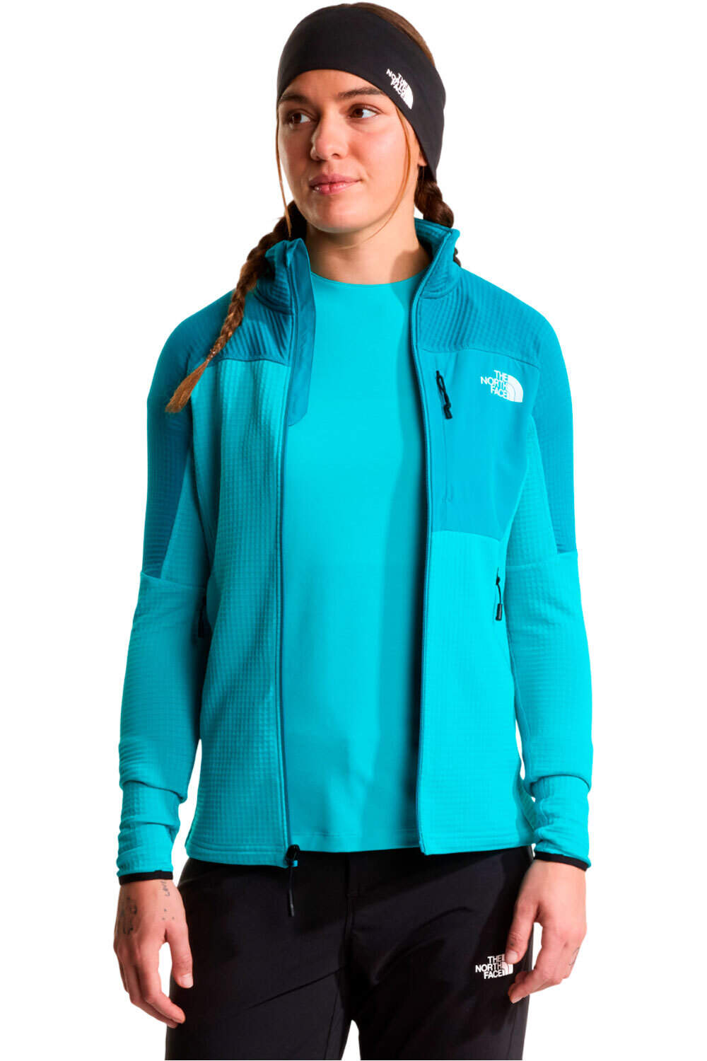The North Face forro polar mujer W POLARTEC POWERGRID STORMGAP JACKET vista detalle