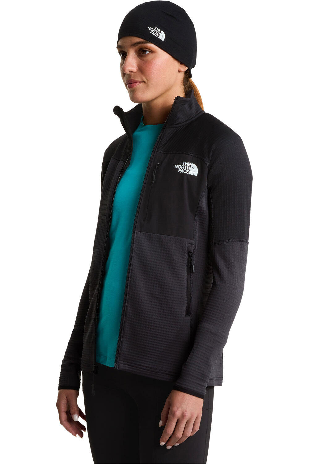 The North Face forro polar mujer W POLARTEC POWERGRID STORMGAP JACKET vista detalle