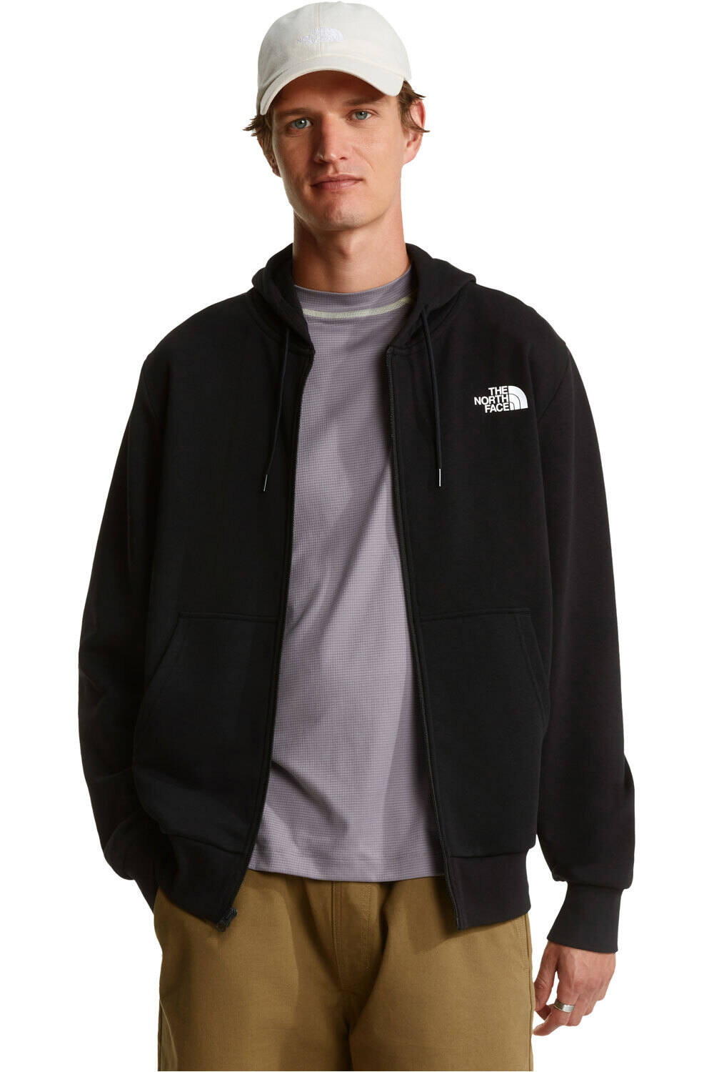 The North Face sudadera hombre M SIMPLE DOME LIGHT REGULAR FULL ZIP HOO vista detalle