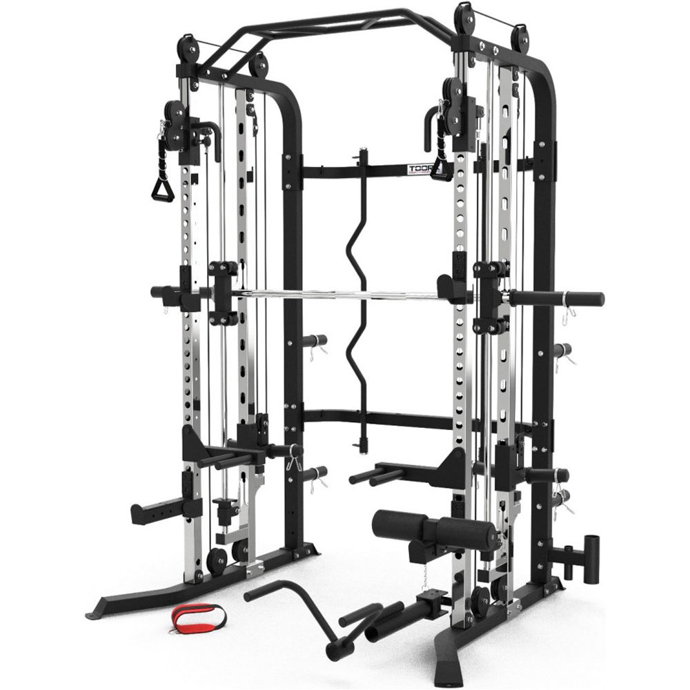Toorx multiestación musculación Multipower todo en uno doble polea, smith machine, rack vista frontal