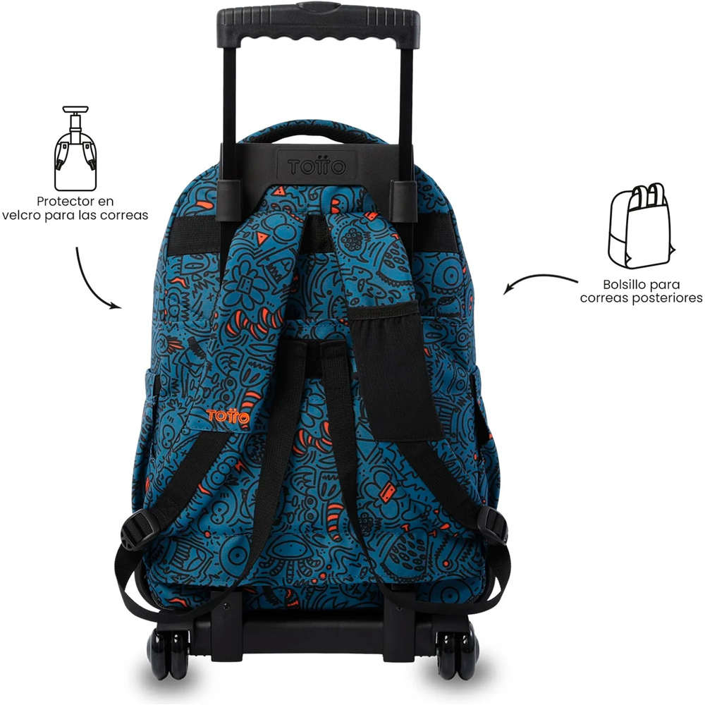 Totto mochila deporte RUEDAS BOMPER RENGLONES 02