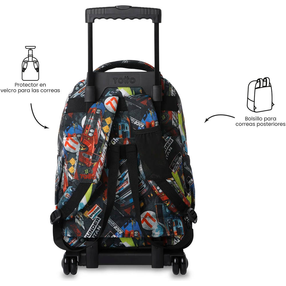Totto mochila deporte RUEDAS BOMPER RENGLONES 02