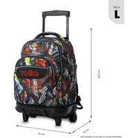 Totto mochila deporte RUEDAS BOMPER RENGLONES 03