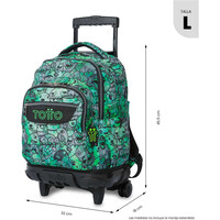 Totto mochila deporte RUEDAS BOMPER RENGLONES 03