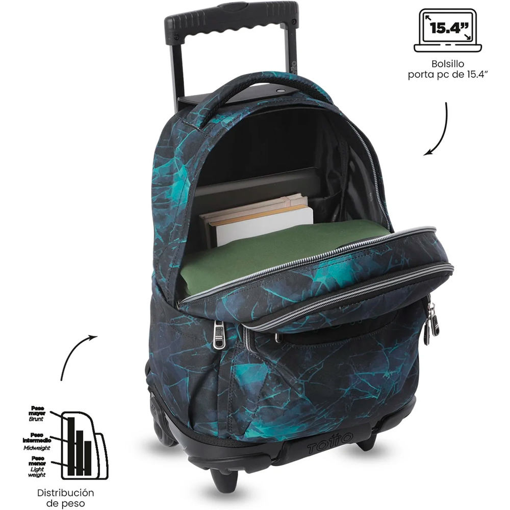 Totto mochila deporte RUEDAS BOMPER RENGLONES 04