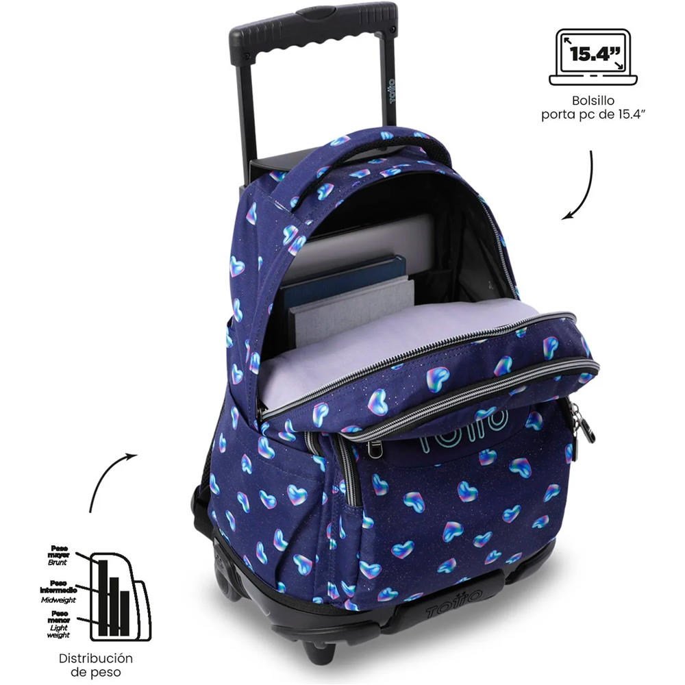 Totto mochila deporte RUEDAS BOMPER RENGLONES 04