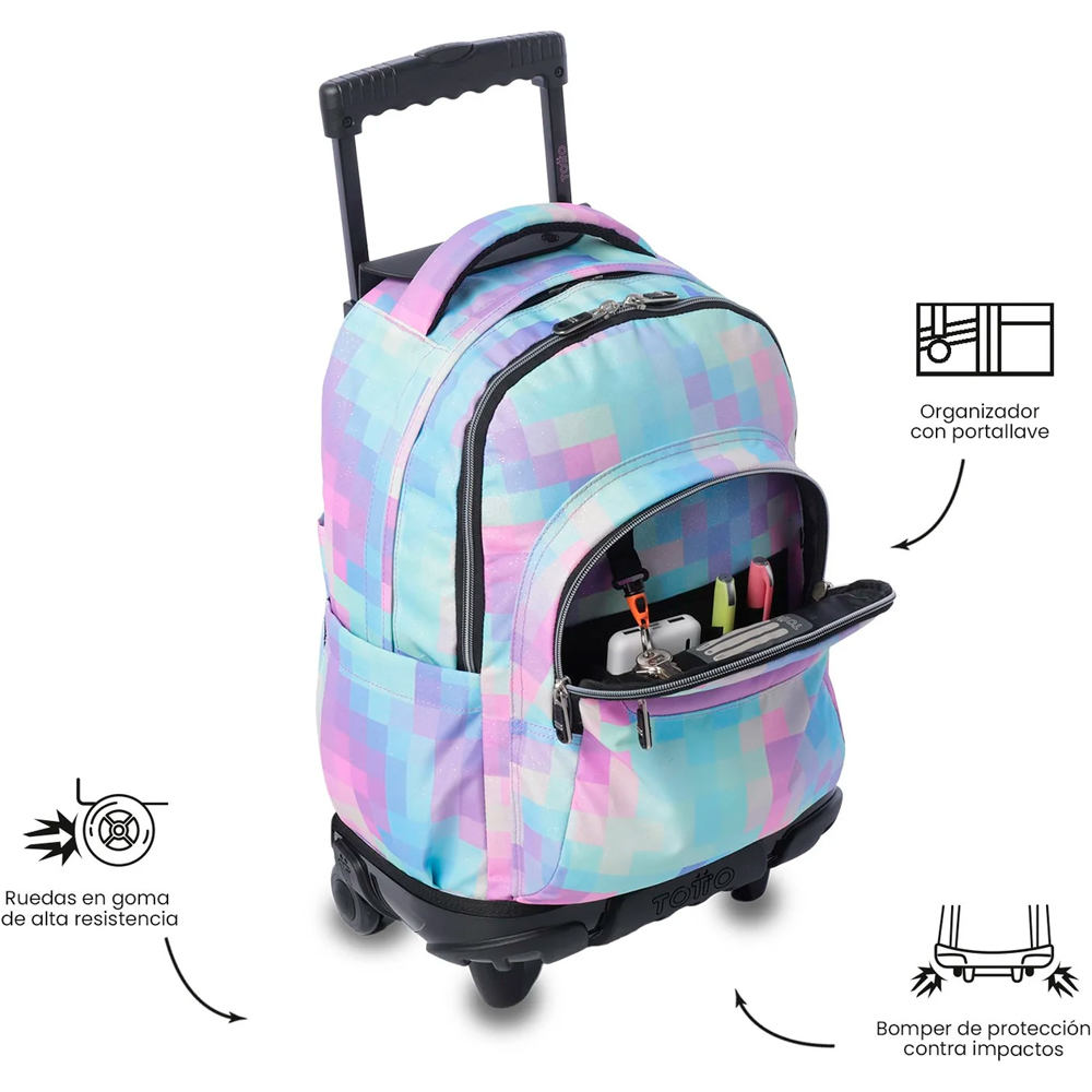 Totto mochila deporte RUEDAS BOMPER RENGLONES 05