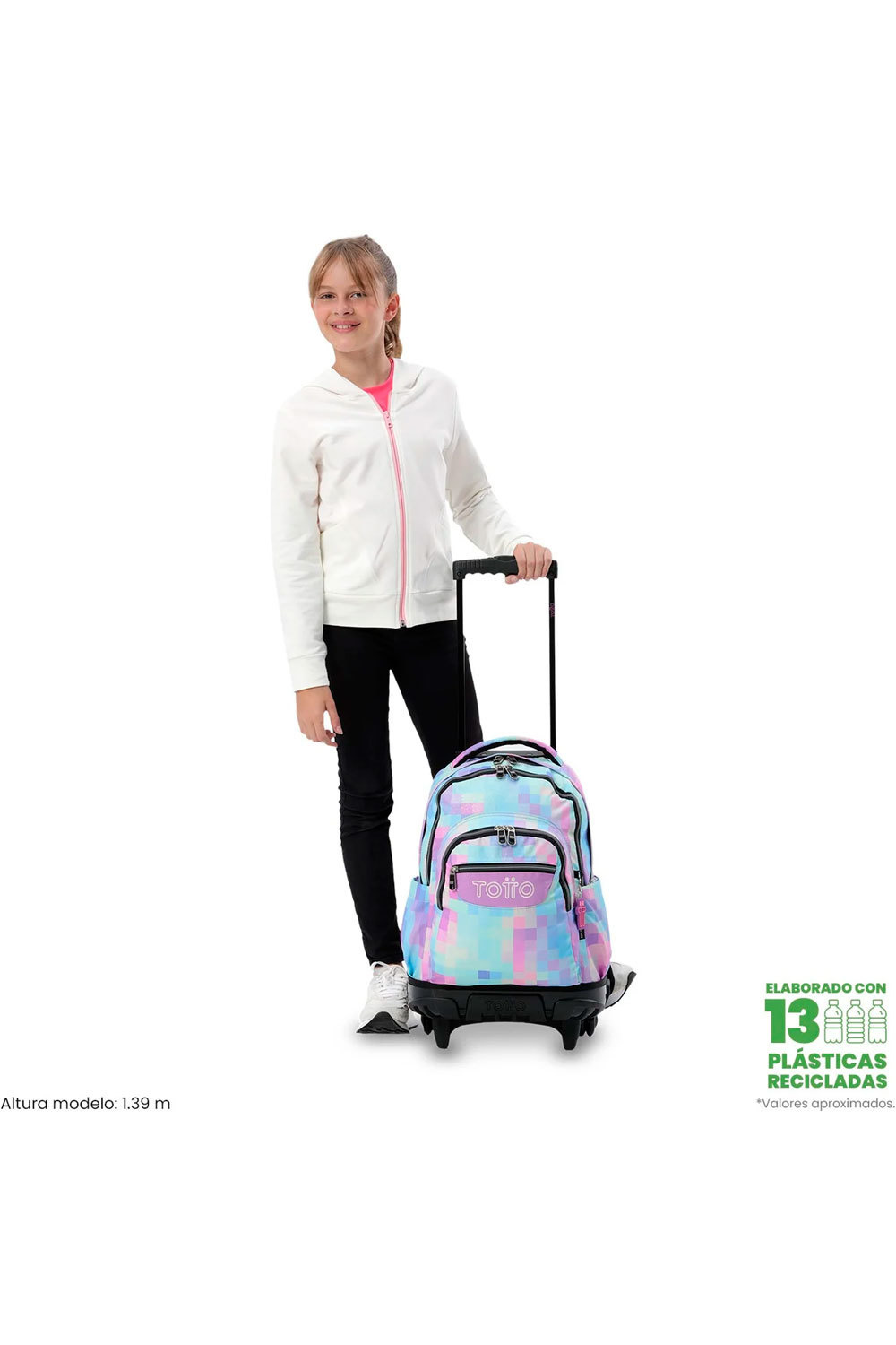 Totto mochila deporte RUEDAS BOMPER RENGLONES vista frontal