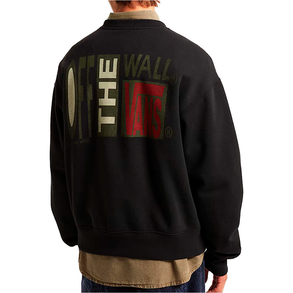 Vans sudadera hombre Stretch Stack Crackle Crew vista trasera