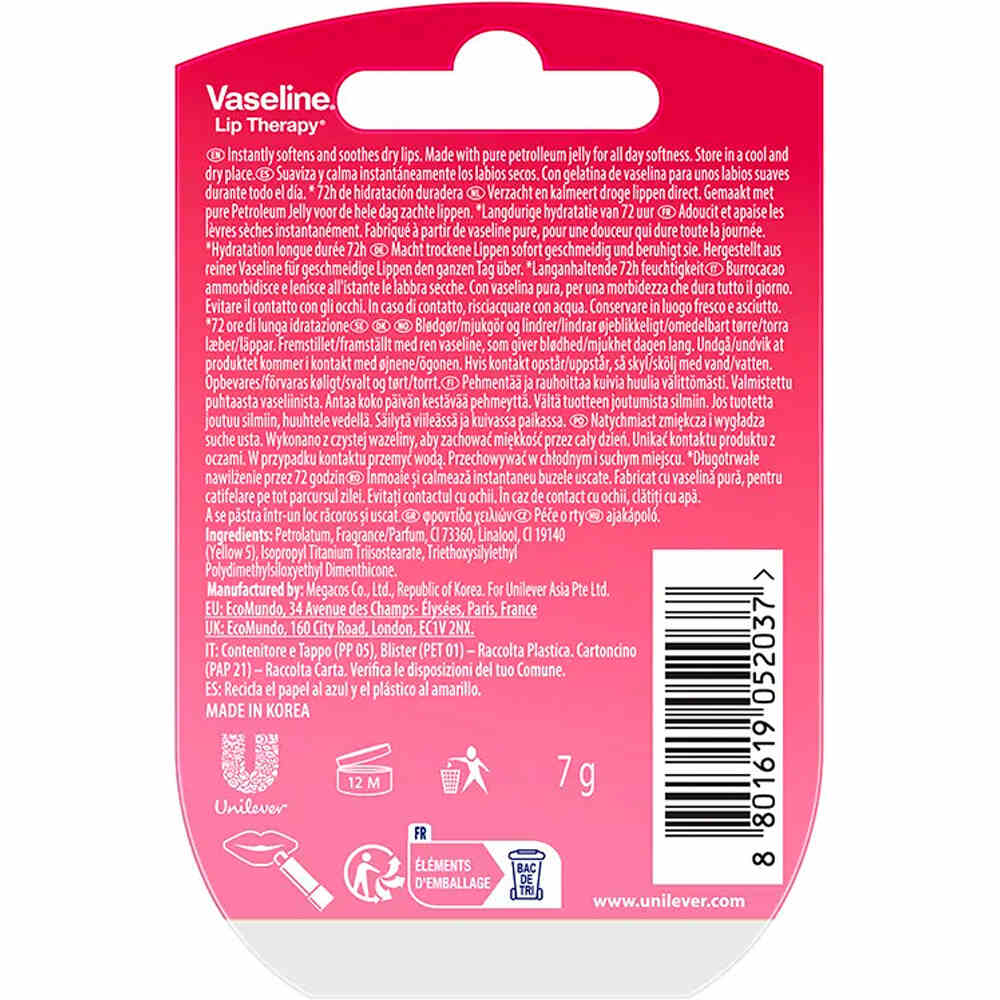 Vaseline protector labial VASELINE LIP CARE ROSY SEA 7G 01