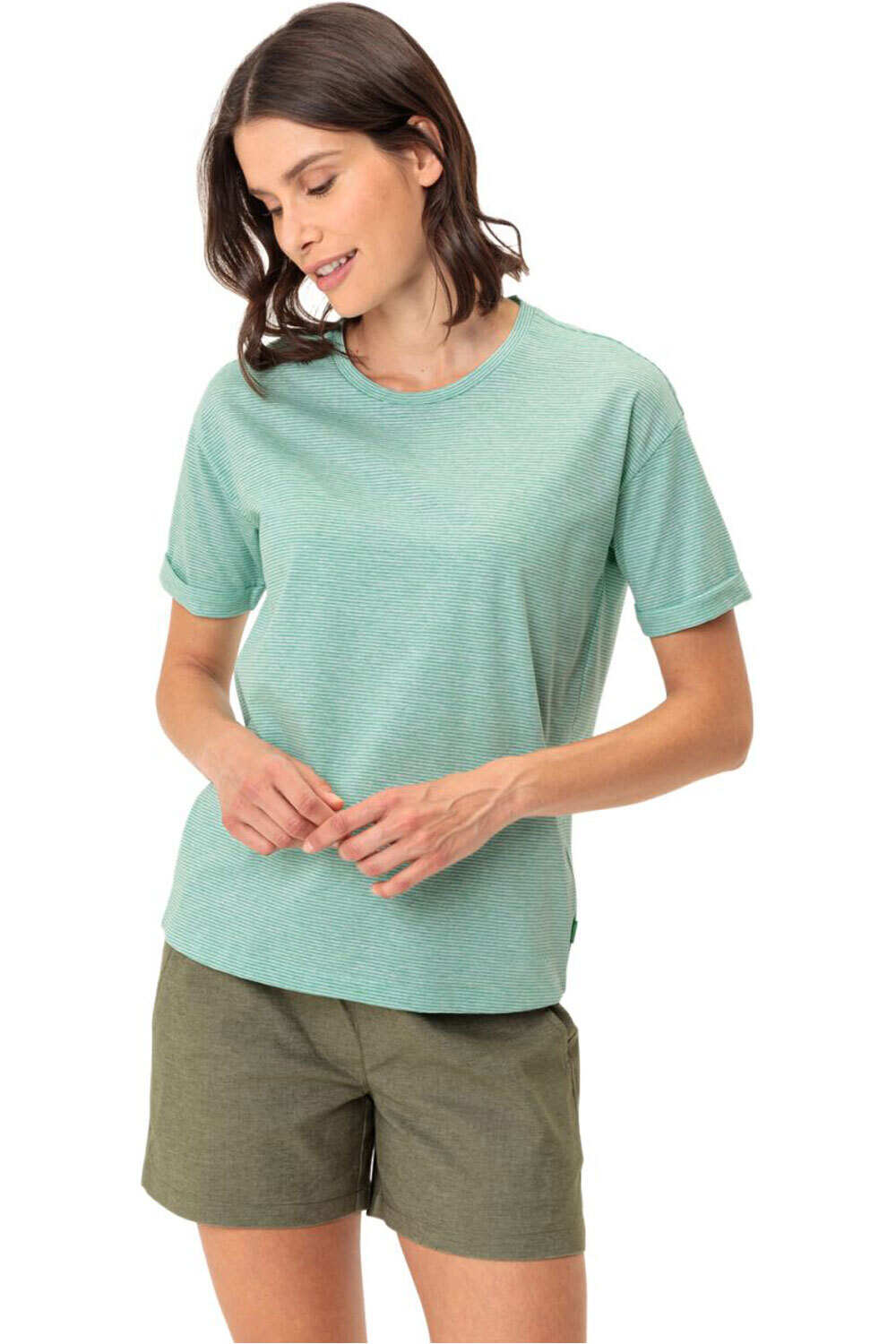 Vaude camiseta montaña manga corta mujer Women's Mineo Striped T-Shirt vista frontal