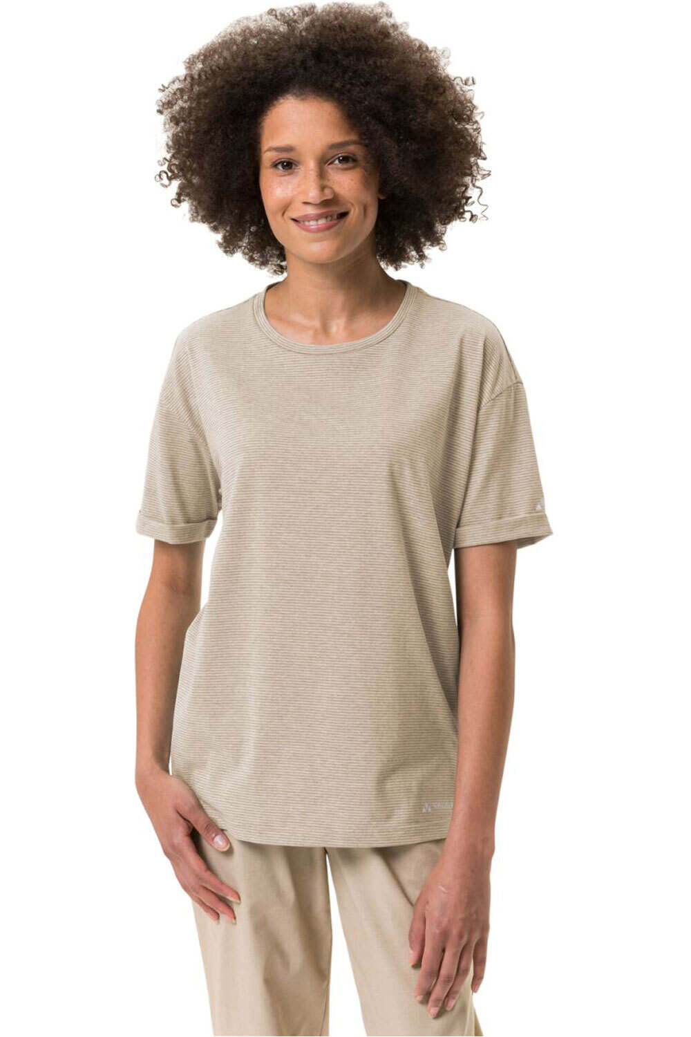 Vaude camiseta montaña manga corta mujer Women's Mineo Striped T-Shirt vista frontal