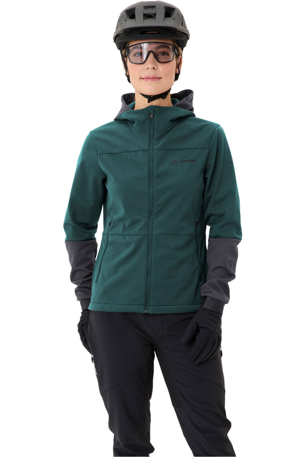 Vaude cortavientos ciclismo mujer Women's Qimsa Hooded Softshell Jacket vista detalle