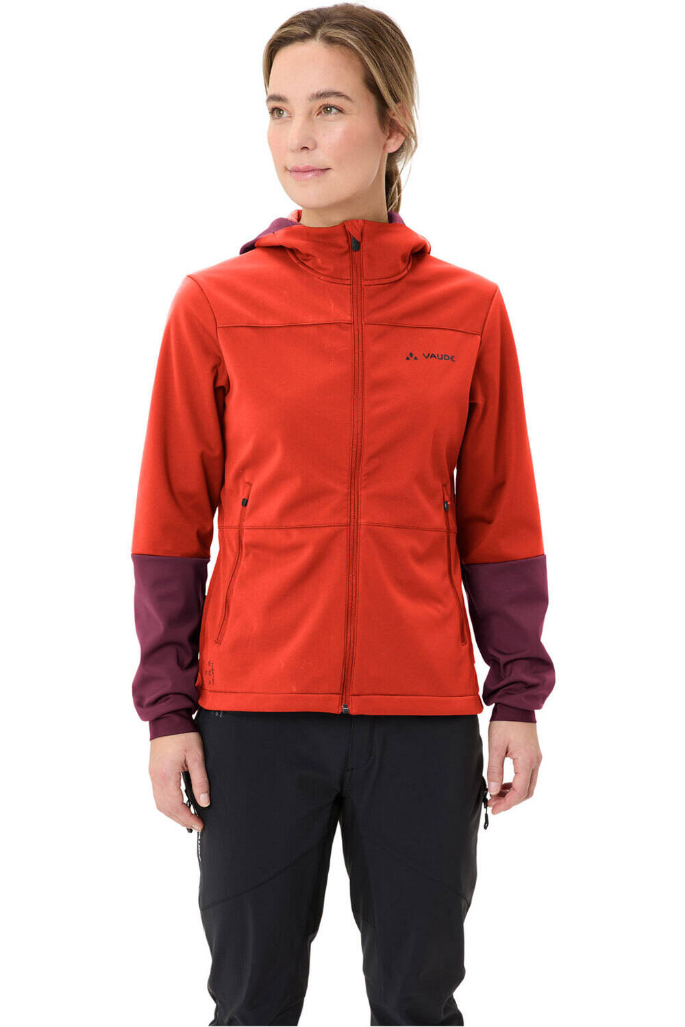 Vaude cortavientos ciclismo mujer Women's Qimsa Hooded Softshell Jacket vista frontal