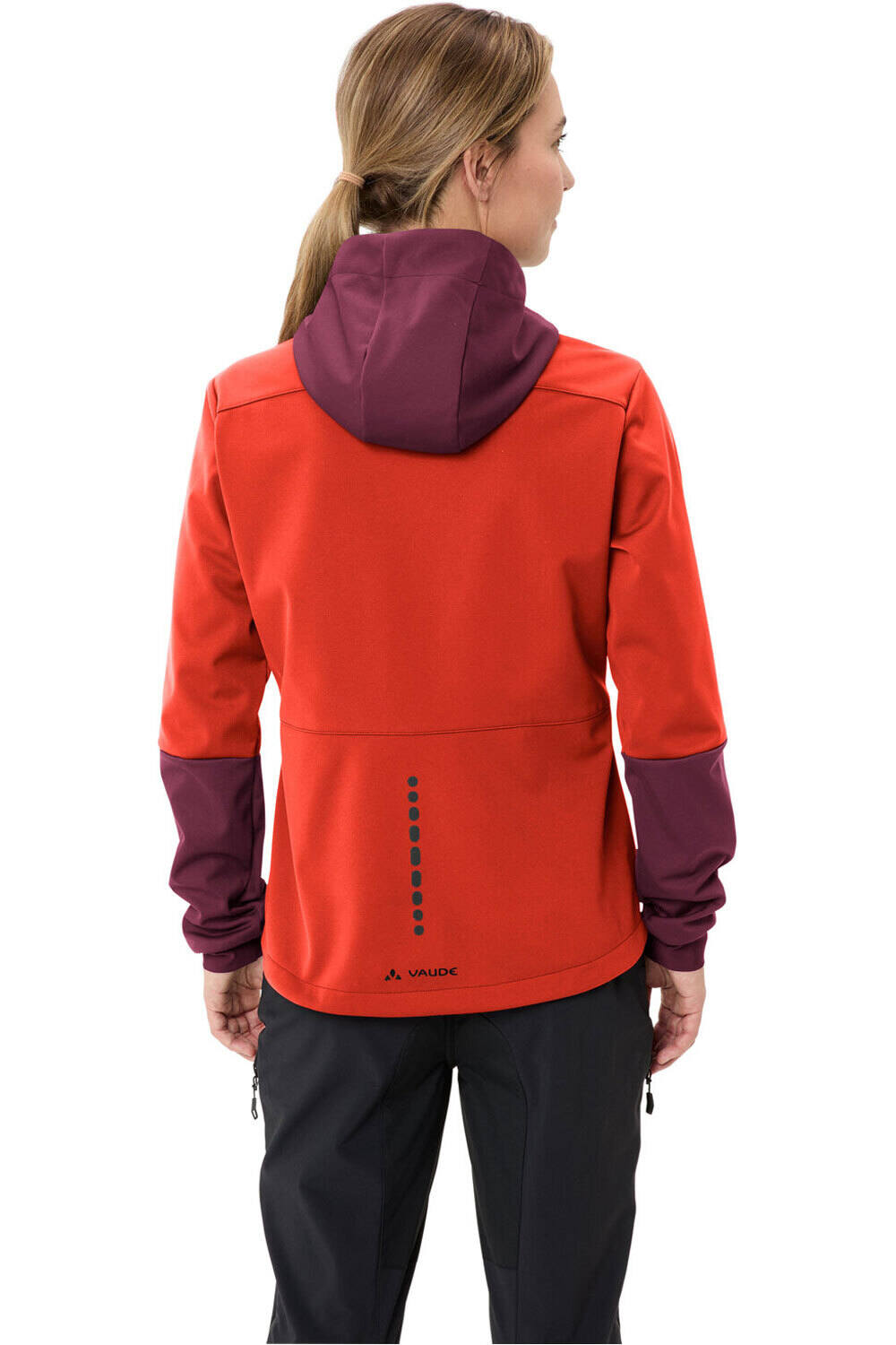 Vaude cortavientos ciclismo mujer Women's Qimsa Hooded Softshell Jacket vista trasera