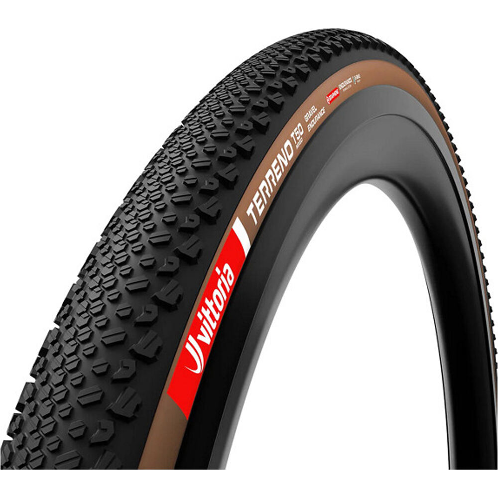 Vittoria cubiertas bicicleta paseo Tire Gravel Terreno Mix Brown vista frontal