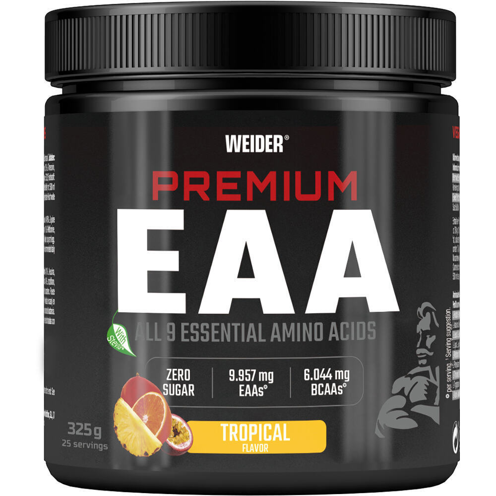 Weider Aminoacidos Premium EAA Zero  Tropical  325 g vista frontal