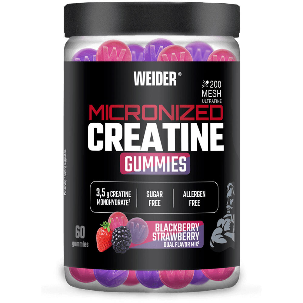 Weider Creatinas Creatine 200 Mesh gummie sabor DUAL 60gom vista frontal