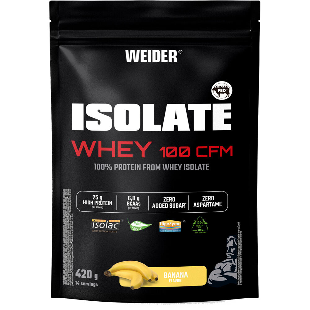 Weider Proteinas Aislado Suero/Whey Isolate Whey 100 CFM Protein 420g vista frontal