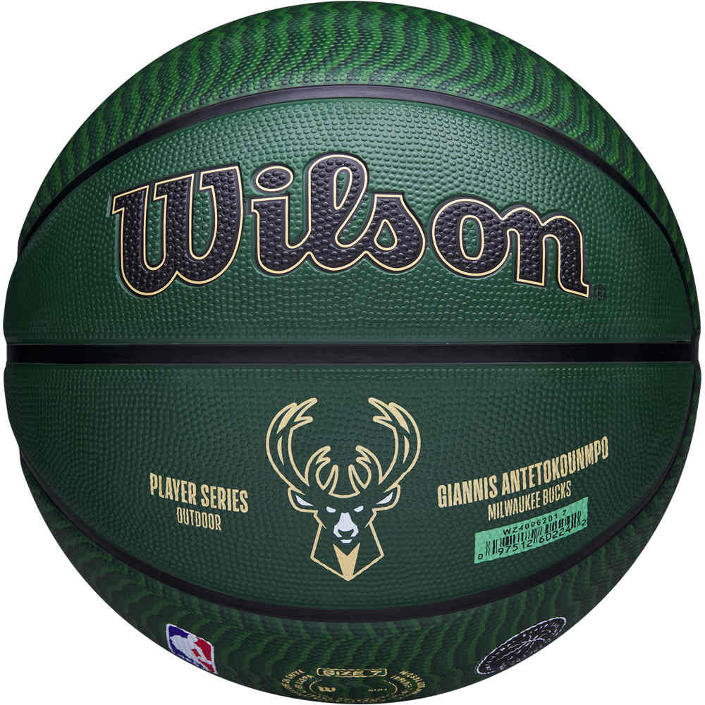 Wilson balón baloncesto NBA PLAYER ICON OUTDOOR BSKT GIANNIS vista frontal